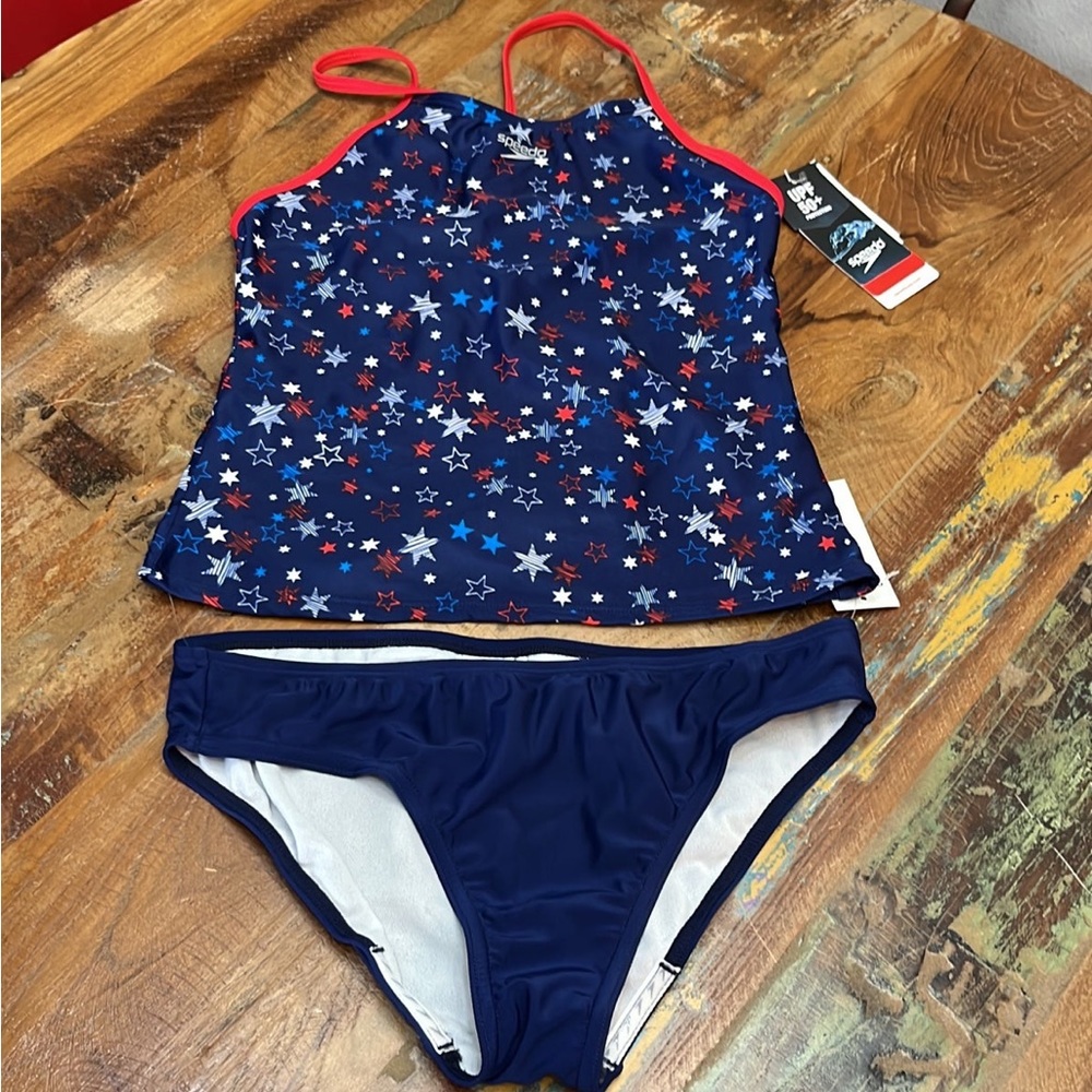 NWT Speedo Youth Girls 2 Piece Swim Suit